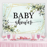 Grün Geometrisch Blätter Gold Funkeln babydusche Hintergrund